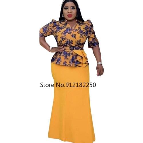 African Maxi Dresses For Women 2021 Vetement Femme Dashiki 3/4 Sleeve Print Africa Dress Clothes Dashiki Ankara Dresses Ladies