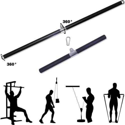 Rotating LAT Pull Down Bar Detachable Resistance Bands Bar Cable Machine Attachments Pilates Workout Multifunction Gym Handles