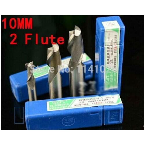 Free Shipping 10pcs 10mm Two 2 Flute HSS & Aluminium End Mill Cutter CNC Bit (China (Mainland)),2F-10*10*22*72