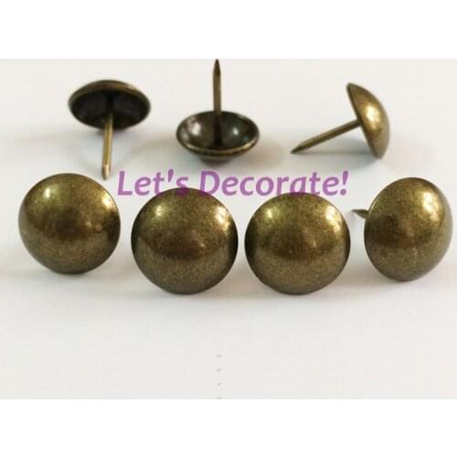 Free DHL shipping 1000pcs/lot 19mm Brass Plated Home or Garden Decorative Tack, Hobnail, Upholstery Nail