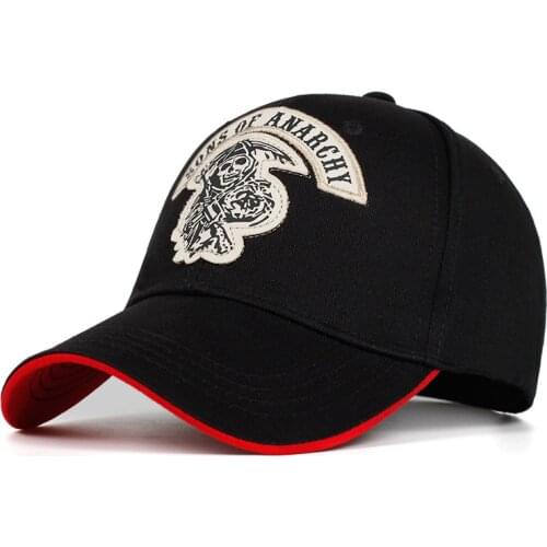 Brand New Unisex Baseball Cap SOA Sons of Anarchy Skull Embroidery Snapback Men Women Sports Racing Motorcycle Caps CP0385