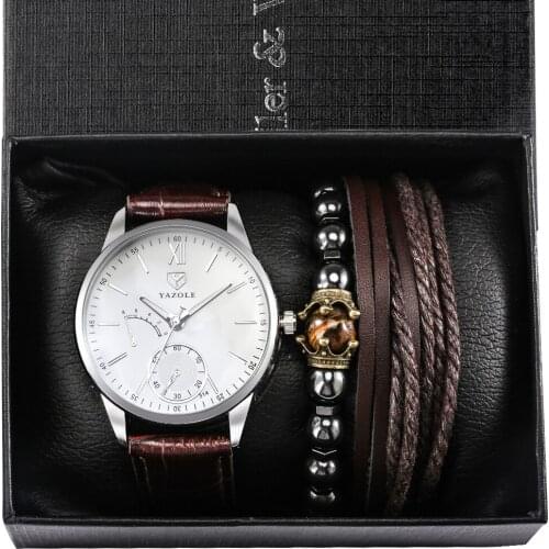 New Fashion Watch Bracelet Set Men Wrist Watch Stainless steel Case Mens digital Watch Quartz Birthday Wristwatch Men Gift