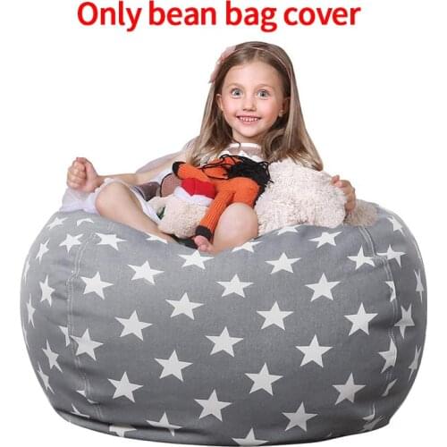 Bean Bag No Filling Lazy Sofa Case for Kids Toy Single Sofa Cover Washable Storage Bag for Toys Portable Beanbag Cover