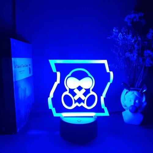 Gaming Room Accent Lighting Decor Game Over Death Logo 3D Illusion Night Lamp Cool LED Sensor Lights Desktop Setup TV Backlight