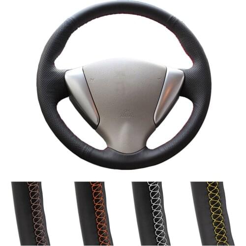 DIY Customized Car Steering Wheel Cover For Nissan Tiida Sylphy Sentra Versa Note 2014 Auto Artificial Leather Steering Wrap