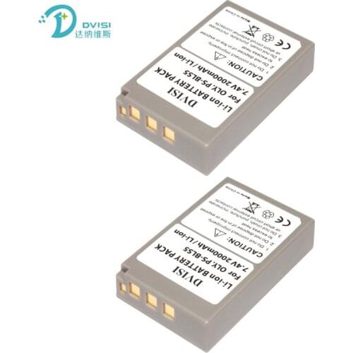DVISI 2Pc/Lot 7.4V 2.0Ah PS-BLS5 PSBLS5 Camera Battery for Olympus OM-D E-M10 PEN E-PL2 E-PL5 E-PL6 E-PL7 E-PM2 Stylus 1 EM10 II
