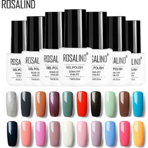 ROSALIND Gel 1 Nail Gel Polish 7ML white bottle Nail Art Pure Colors Long Lasting Gel Nail Polish Varnishes Soak off Manicure