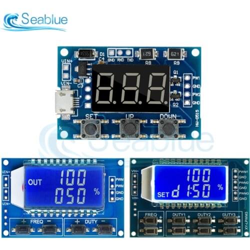 1Hz-150Khz LCD Display Signal Generator PWM Pulse Frequency Duty Cycle Adjustable Module 3.3V-30V 1/2/3 Channel Signal Generator