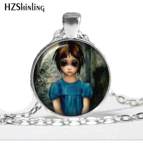 HZ--A363 Sell lovely BIG EYES by Margaret KEANE Necklace keane Jewelry for children glass art photo necklace HZ1