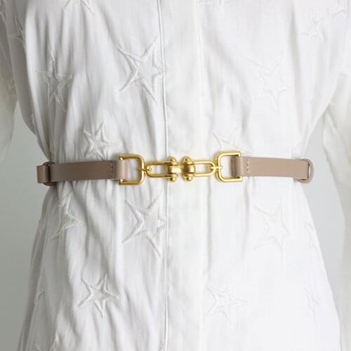 Horse buckle ins belt real belt adjustable simple versatile dress suit waistband decorative Jeans Belt
