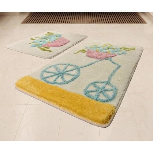 Bathroom mat set BIG-SMALL BATH MAT SET floor mat %100 ACRYLIC WOVEN NON-SLIP BASE WASHABLE,BATHROOM TEXTILE bathroom rug