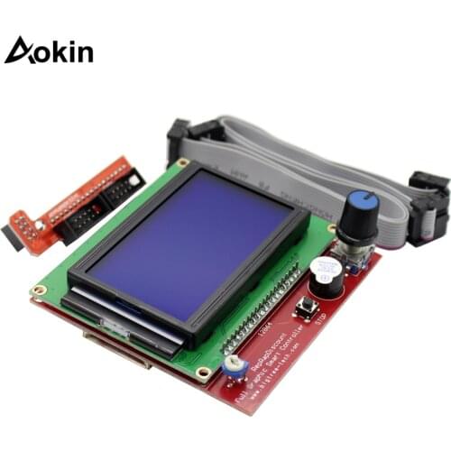 New 1 x LCD12864 Controller + 1 x Switch Board + 2 x 30cm Cable LCD Control Panel 3D Printer Controller Display