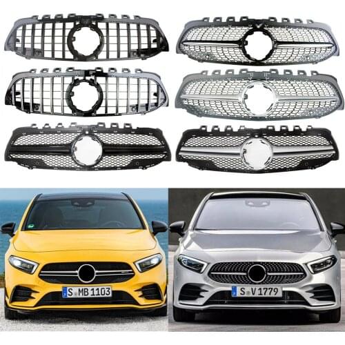 Front Bumper Grille Car Upper Billet Racing Facelift Grill Fit For Mercedes-Benz W177 A-Class 2019 2020 2021 Diamond GTR AMG