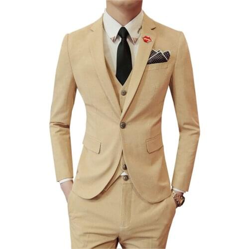 Blazers Pants Vest 3 Pieces Sets / Fashion Mens Casual Boutique Red Lips Printing Business Wedding Suit Jacket Coat Trousers