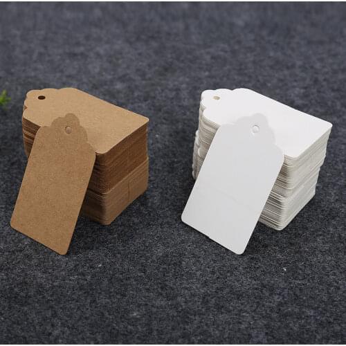 50pcs 7x4cm White Black Kraft Paper Tags Retro Blank Thank You Gift Bags Hang Tags Handmade Craft Baking Supplies Accessories