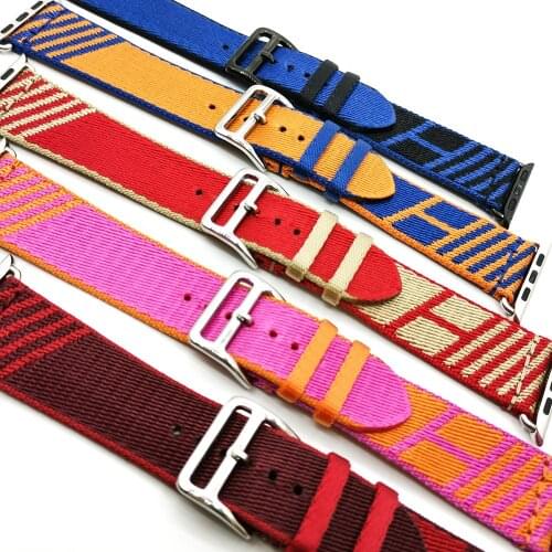 Nylon Watch Strap for Apple Watch 38mm 42mm Braided Watch Band for iWatch 44mm 40mm Bracelet Correa SE 6 5 4 3