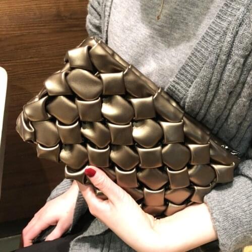 Luxury Pu Woven Women Evening Bags Designer Three-dimensional Rhombic Chain Lady Shoulder Crossbody Bag Chic Party Clutch Purse
