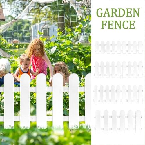 Garden Picket Fence DIY Plastic Lawn Plant Border Decorative Garden Landscape Easy to Install Garden Decor White