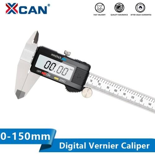 XCAN Digital Vernier Caliper 6 Inch 0-150mm Stainless Steel Caliper LCD Electronic Gauge Measuring Tool