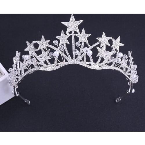 Bridal Alloy Headwear Crown Princess Queen Cosplay Props Ornaments Manual Birthday Wedding Hair Accessories