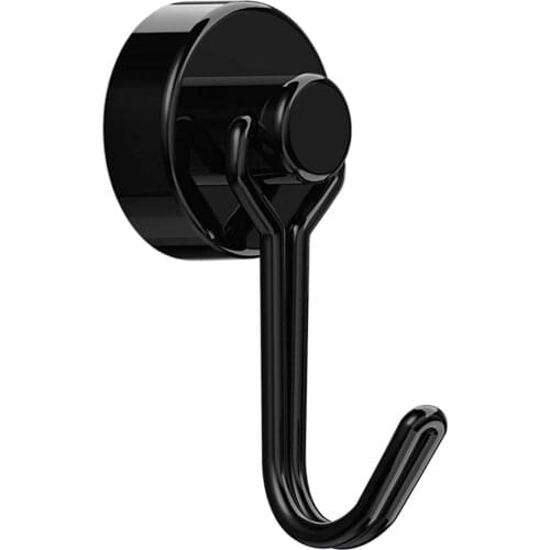 Heavy Duty Magnetic Hook, Strong Neodymium Magnets Hooks for Home, Refrigerator, Grill, Kitchen,Key Holder,Black, Multi-Purpose