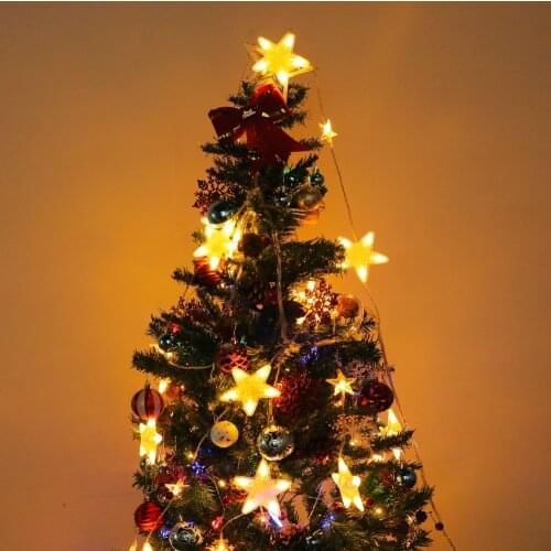 LED Star String Light Twinkle Garland Plug in Christmas Home Decor Christmas Lights Curtain Holiday Party Lighting Wedding 40LED