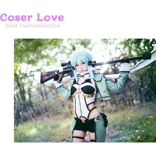 Sword Art Online II Asada Shino Cosplay Costume Halloween Christmas party Costume