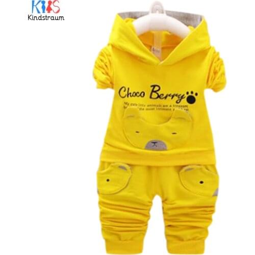 Kindstraum Spring Children Cartoon Clothing Sets Kids Hooded Coat + Trousers Wear High Cotton Suits for Boys & Girls,RC1745