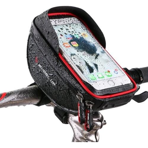 Waterproof Bicycle Bag MTB Road Bike Basket Top Tube Frame Handlebar Touch Screen Bag 6.5 inch PU Zipper Cycling Pouch Phone Bag