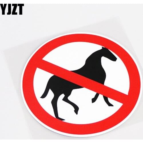 YJZT 13CM*13CM Be Careful Horse Warning Mark Fashion Car Sticker PVC Decals 13-0934
