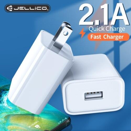 Jellico 5V 2.1A USB Charger for iPhone 12 11 X Xs Xr AirPods iPad US Adapter Fast Wall Charger for Samsung S21 S10 Phone Charger