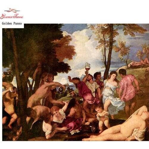 Golden Panno,diamond painting 5D Diy full square Religion Diamond embroidery People play painting Mosaic picture by rhinestones