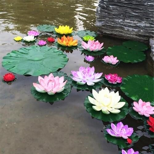1Pc Simulation Lotus Flower Mini Artificial Pond DIY Home Fish Tank Decoration for Home Garden Decor Plants Flower Fake Plants