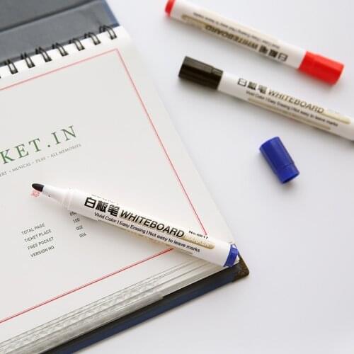 1Pcs Marker Pen School Supply Black Blue Red Erasable Wiped Durable Whiteboard Marker Office Supplies