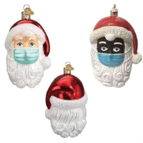 10pcs/lot New Creative Survivor Mask Santa Claus Pendant Hangings Connectors for Diy Christmas Ornaments Xmas Decor Jewelry