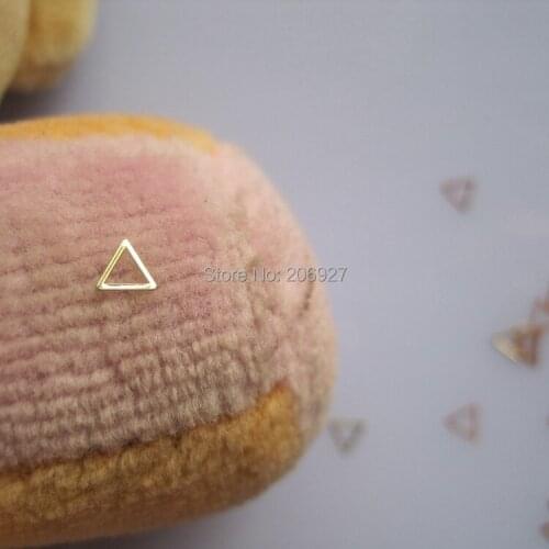 MS237-2 100pcs Gold Cute Triangle Metal Sticker Nail Art Metal Sticker Nail Art Decoration Non-adhesive Sticker