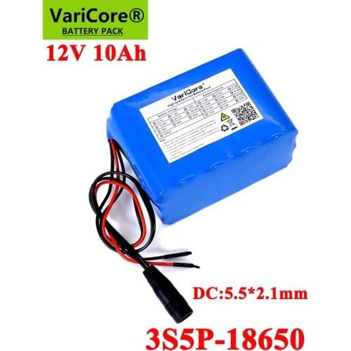 12V 10Ah 18650 li-lon battery pack 10000mAh with PCB Circuit protection for Monitor emergency lights Uninterrupted power