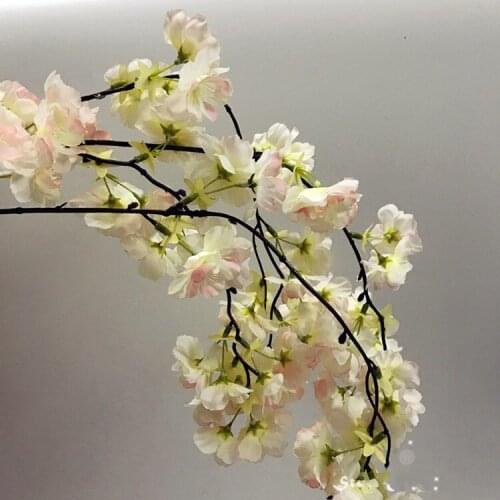 135CM Artifical Silk Cherry Blossoms Branch Cherry Tree Stem Wedding Arch Decoration Flower Background Wall Hanging Fake Flower