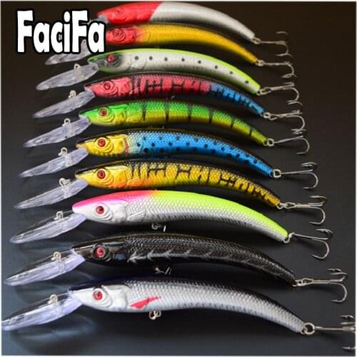 15.5cm 10pcs Minnow Fishing Lures Floating Rattles Bass CrankBait 16g 6-1/8inch