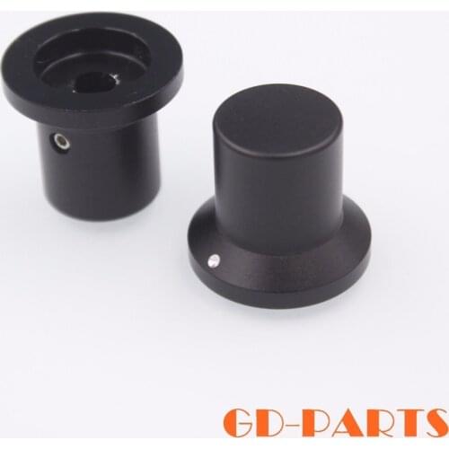 2PC 25*22mm Black Machined Solid Aluminum Volume Potentiometer Control Knob For Guitar Amp Speaker DAC CD Player Turntable HIFI