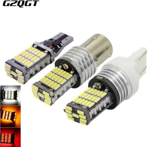 2x T15 T20 1156 T25 3157 7443 BA15S P21W W16W 45SMD 4014 LED CANBUS NO ERROR Car Tail Bulb Brake Light Backup Reverse Lamp 12V