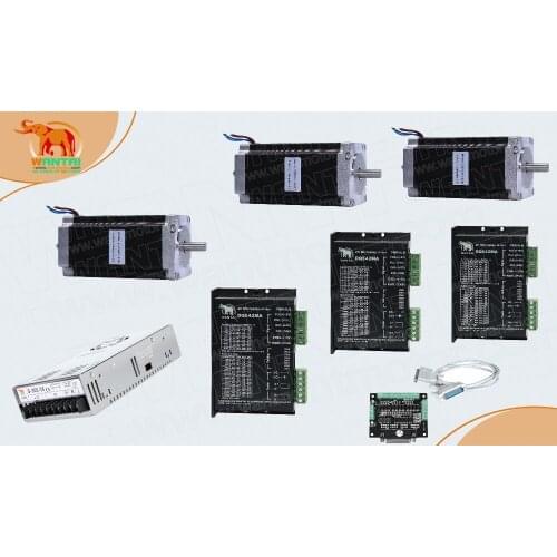 3 AXIS Nema 23 Stepper Motor 57BYGH115-003B, 425oz-in 3Axis CNC Driver with 4.2A ,50VDC, 128 Microstep Mill+Driver DQ542MA