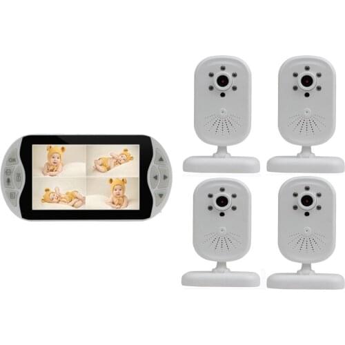 4 Channel 5 Inch wireless baby monitor,Video&Audio baby observer,video,motion detection function,9 languages 1monitor+4camera