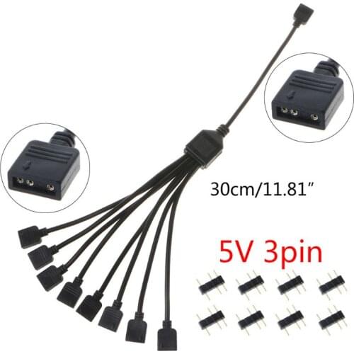 5V 3Pin Interface Transfer Extension Cable RGB Splitter Cord for A-SUS MSI Motherboard Aura Sync Hub