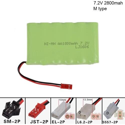 7.2v 1800mah AA NI-MH Battery M type for remote control electric tank racing ship model robot rechargeable high quality battery