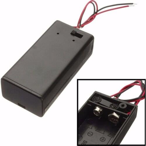 9v Volt Box Pack Power Toggle Black 9v Battery Holder Pack Box Case Wire Lead W/ On-off Power Switch Power Bank Case Корпус
