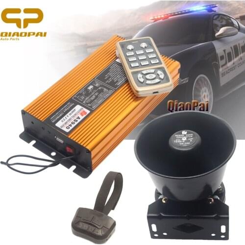Auto Police Siren Horn Vehicle Warning Siren Speaker 400W Wireless Megaphone Sound Warning Tone 12V Truck Alarm Horn MIC System