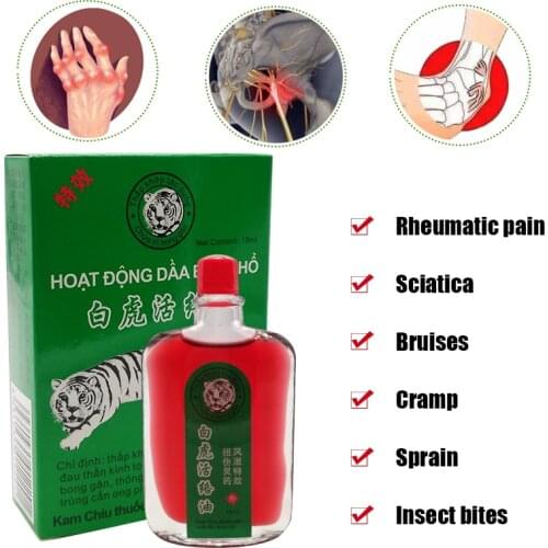 18ml White Tiger Balm Oil Shoulder Osteoarthritis Bone Active Oil Spurs Cervical Spondylosis Pain Relief Rheumatic Relaxation