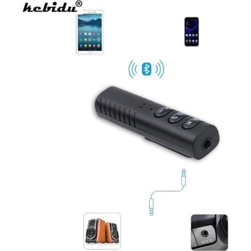 Kebidu Multi-color Wireless Bluetooth Clip-on Receiver Bluetooth Audio Music adapter 3.5mm plug with Mic for Headphone Speaker