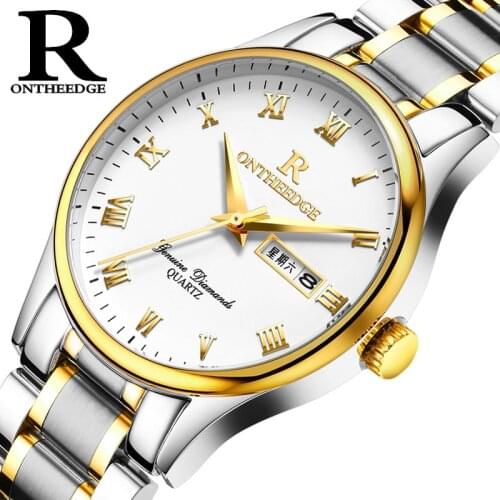 Genuine Waterproof Business Stainless Steel Band Quartz Mens Watch Womens Watch Student Non-mechanical Mens Watch